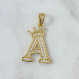 Custom Made to Order Pendant Custom Letter Crown 5gr / White Zircons 18K Yellow Gold