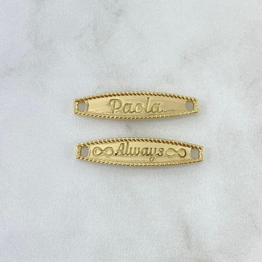 Custom Made to Order Charm Pair of Custom Edged Plates 7gr / 18K Yellow Gold