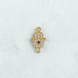 Charm Hamsa Hand 0.55gr / 1.4cm / White Zircons Royal Blue 18K Yellow Gold