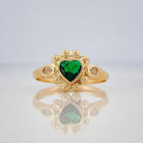 Solitaire Heart Ring 1.5 g / T8 Yellow Gold 18K