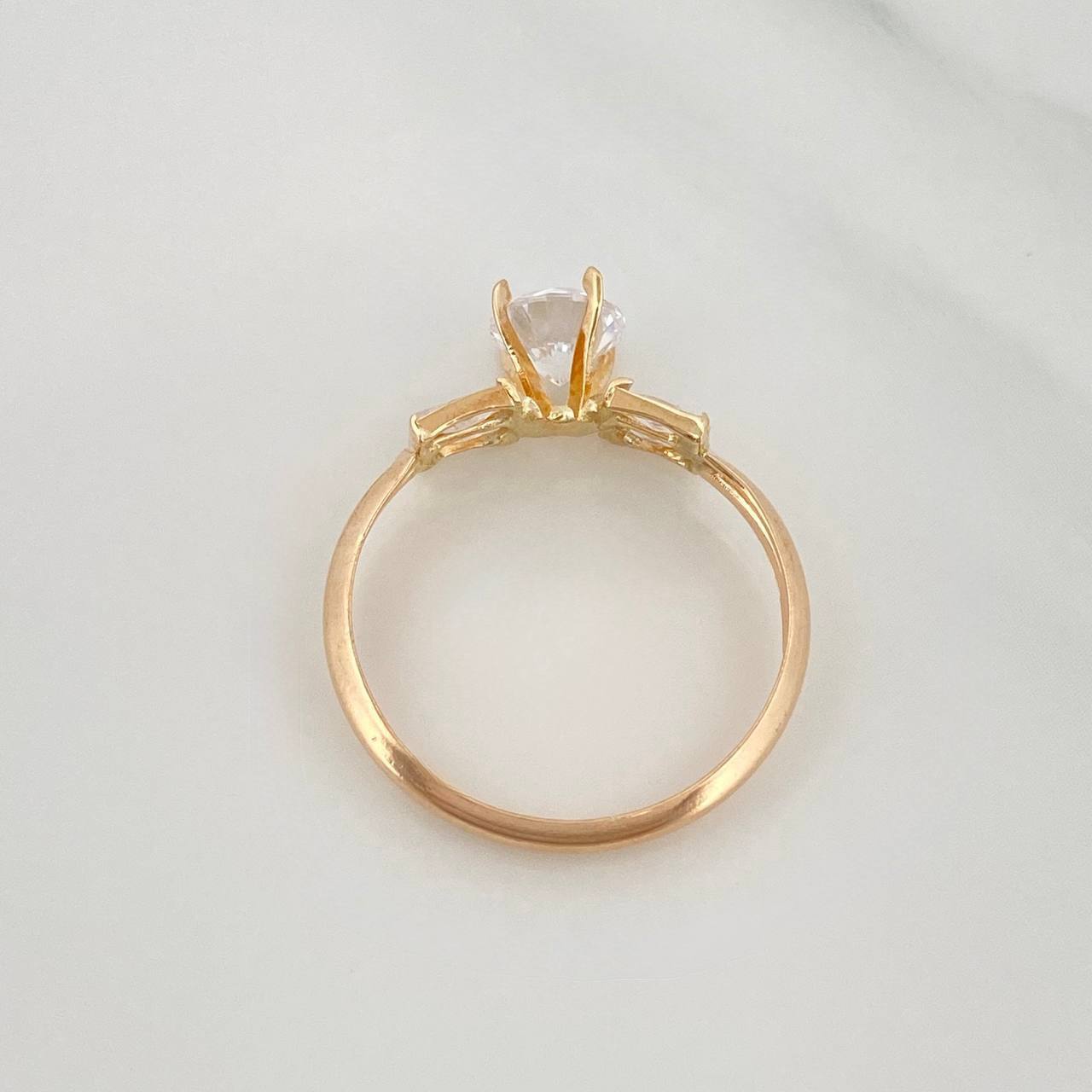 Solitaire Ring 1.45 g / T7 1/2 Yellow Gold 18K
