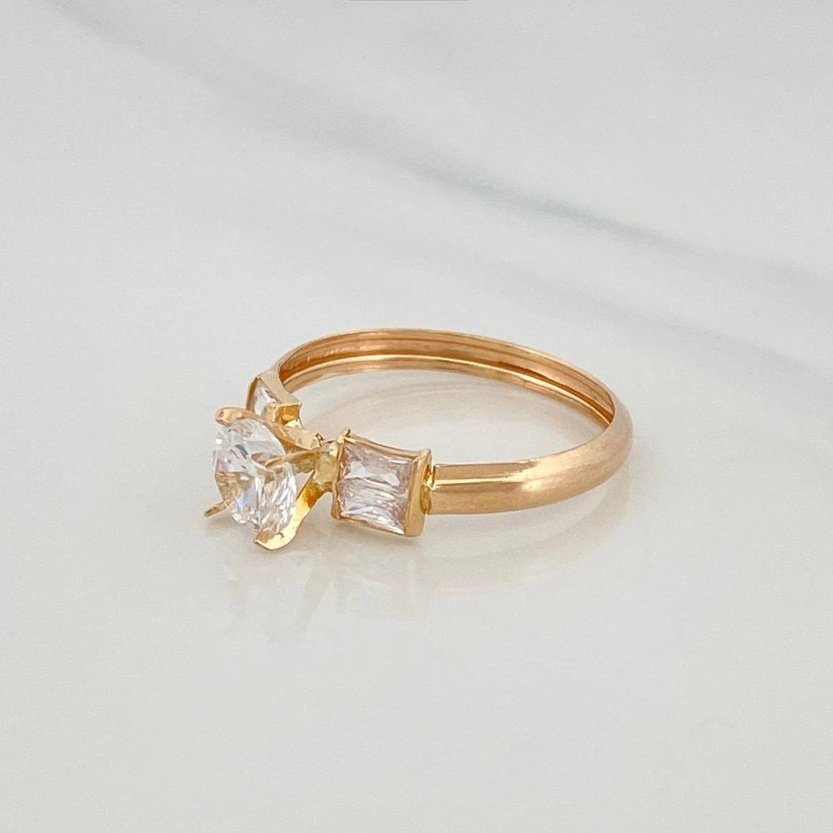 Solitaire Ring 1.45 g / T7 1/2 Yellow Gold 18K