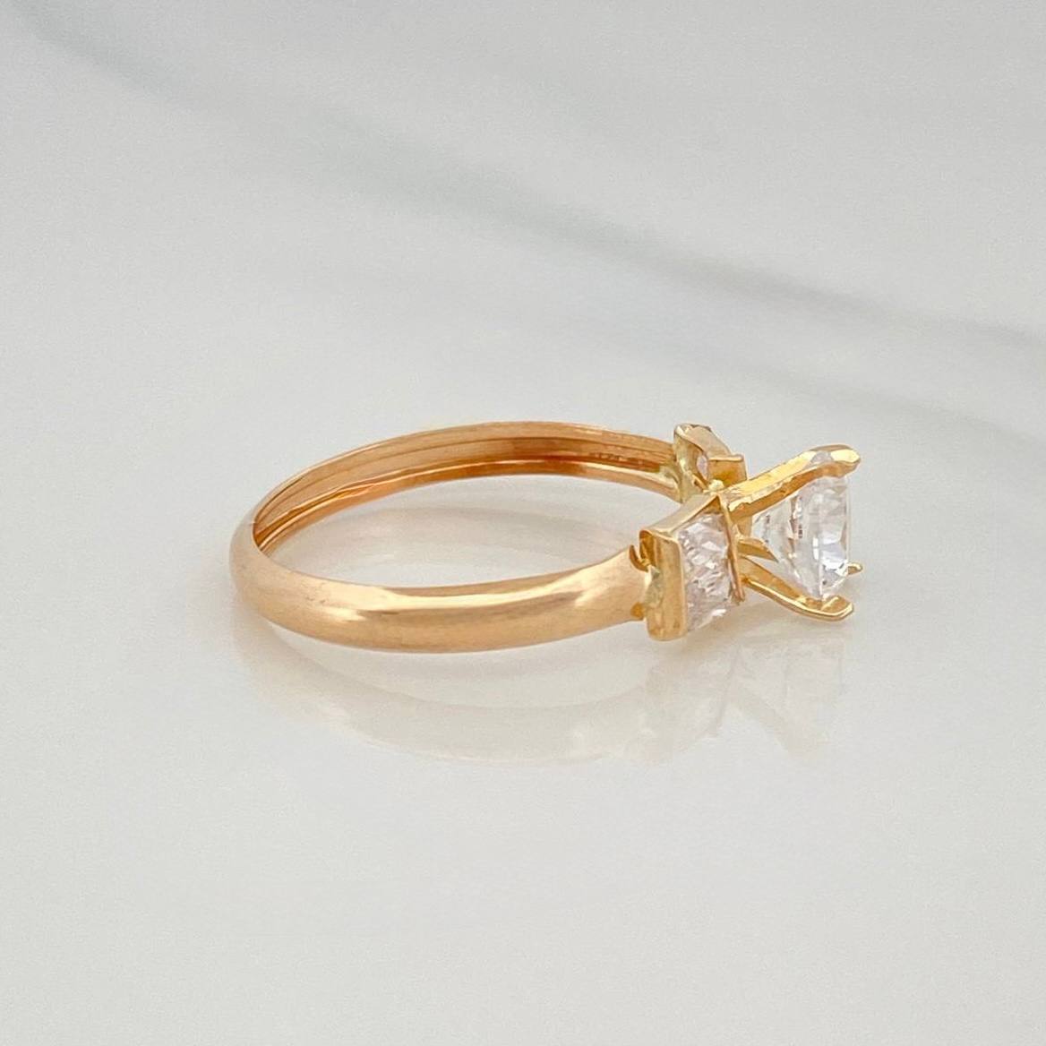 Solitaire Ring 1.45 g / T7 1/2 Yellow Gold 18K