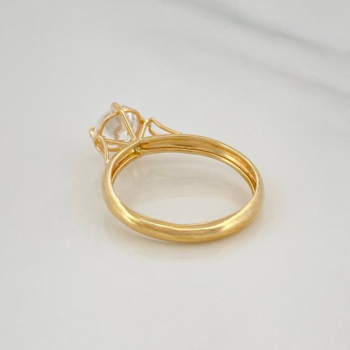 Solitaire Ring Four Prongs 1.25 g / T5 3/4 Yellow Gold 18K