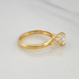Solitaire Ring Four Prongs 1.25 g / T5 3/4 Yellow Gold 18K