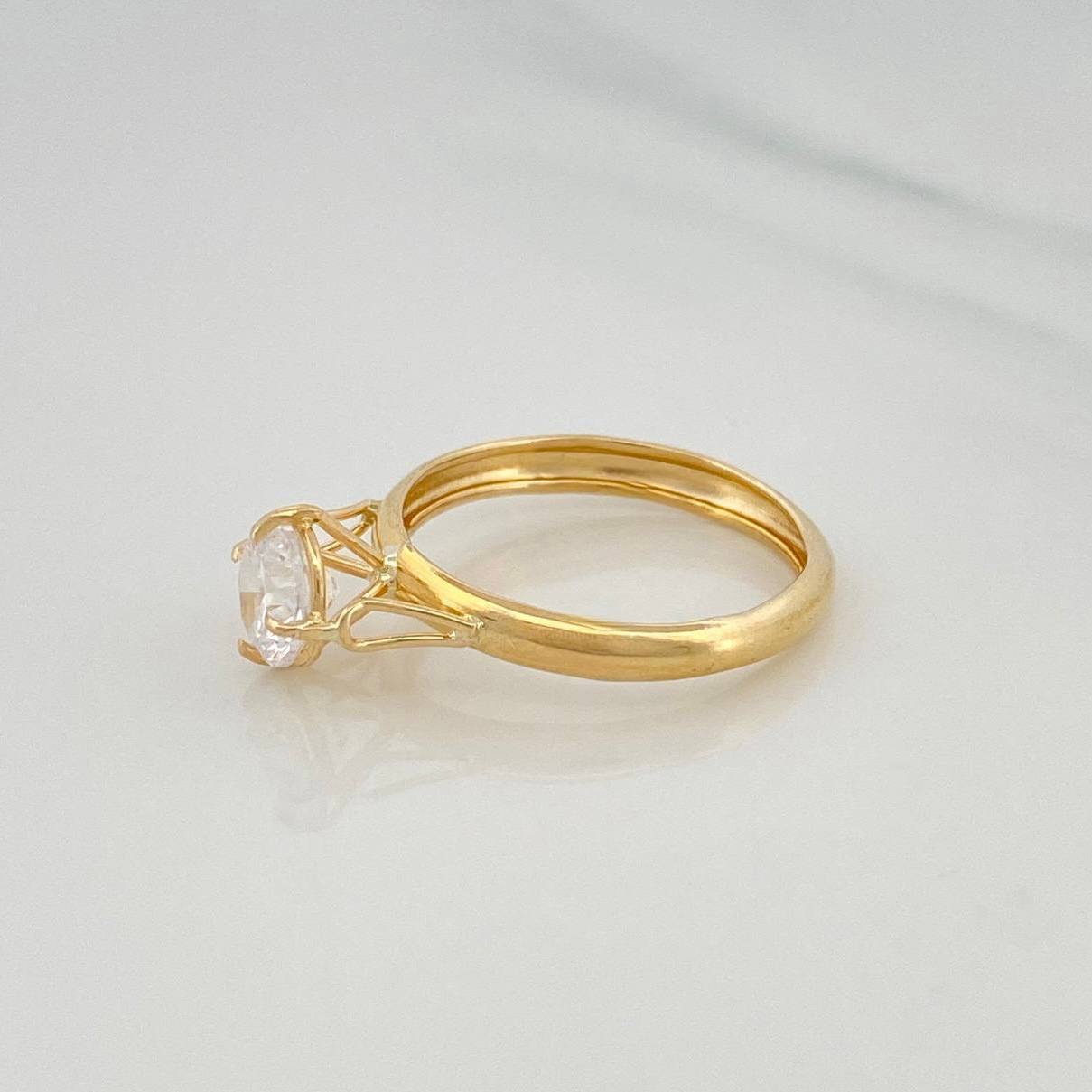 Solitaire Ring Four Prongs 1.25 g / T5 3/4 Yellow Gold 18K