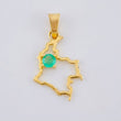 Dije Mapa De Colombia Esmeralda 7pts 0.75gr / 3/4 in / Oro Amarillo 18K ©