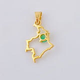 Dije Mapa De Colombia Esmeralda 7pts 0.75gr / 3/4 in / Oro Amarillo 18K ©