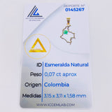 Dije Mapa De Colombia Esmeralda 7pts 0.75gr / 3/4 in / Oro Amarillo 18K ©