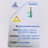 Dije Gato Esmeraldas 28pts 0.6gr / 1/2 in / Oro Amarillo 18K ©