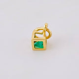 Dije Cubo Mini Esmeralda 11pts 0.35gr / 1/2 in / Oro Amarillo 18K ©