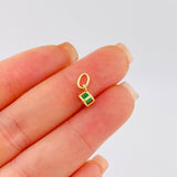 Dije Cubo Mini Esmeralda 11pts 0.35gr / 1/2 in / Oro Amarillo 18K ©