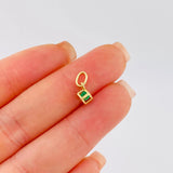 Dije Cubo Esmeralda 10 Pts 0.3 g / 1/2 in Oro Amarillo 18K
