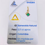 Dije Cubo Esmeralda 10 Pts 0.3 g / 1/2 in Oro Amarillo 18K