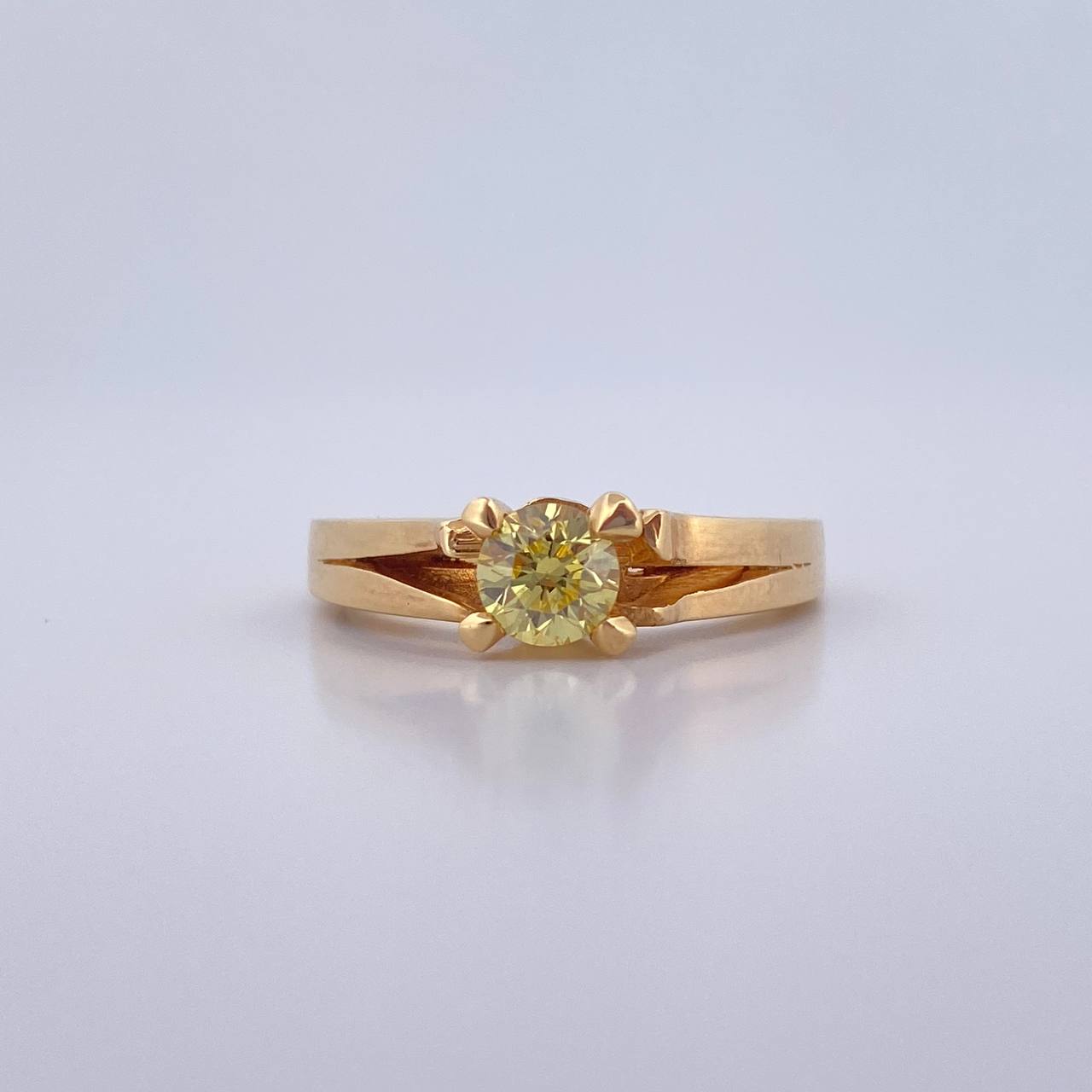 Two Line Ring 5.05gr / T5 3/4 / Yellow Diamond 50pts Yellow Gold (Jewel) $