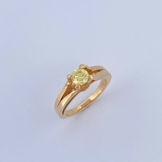 Two Line Ring 5.05gr / T5 3/4 / Yellow Diamond 50pts Yellow Gold (Jewel) $