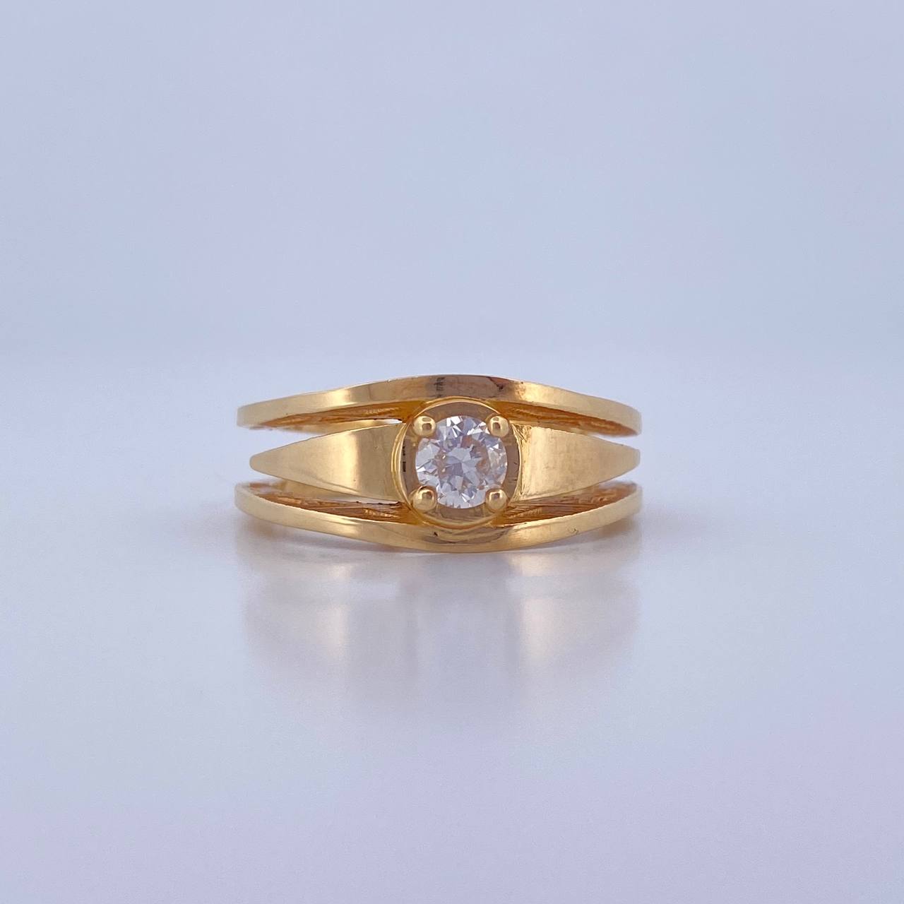 Three Line Ring 5.45gr / T6 / Diamond 28pts Yellow Gold (Jewel) $