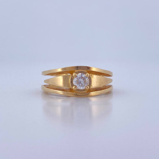 Three Line Ring 5.45gr / T6 / Diamond 28pts Yellow Gold (Jewel) $