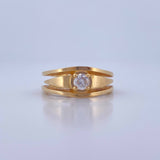 Three Line Ring 5.45gr / T6 / Diamond 28pts Yellow Gold (Jewel) $
