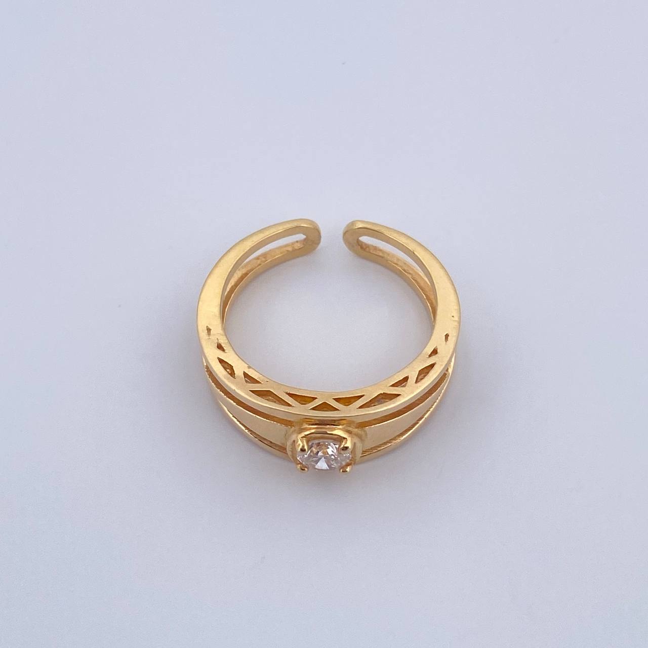 Three Line Ring 5.45gr / T6 / Diamond 28pts Yellow Gold (Jewel) $