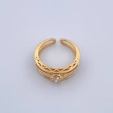 Three Line Ring 5.45gr / T6 / Diamond 28pts Yellow Gold (Jewel) $