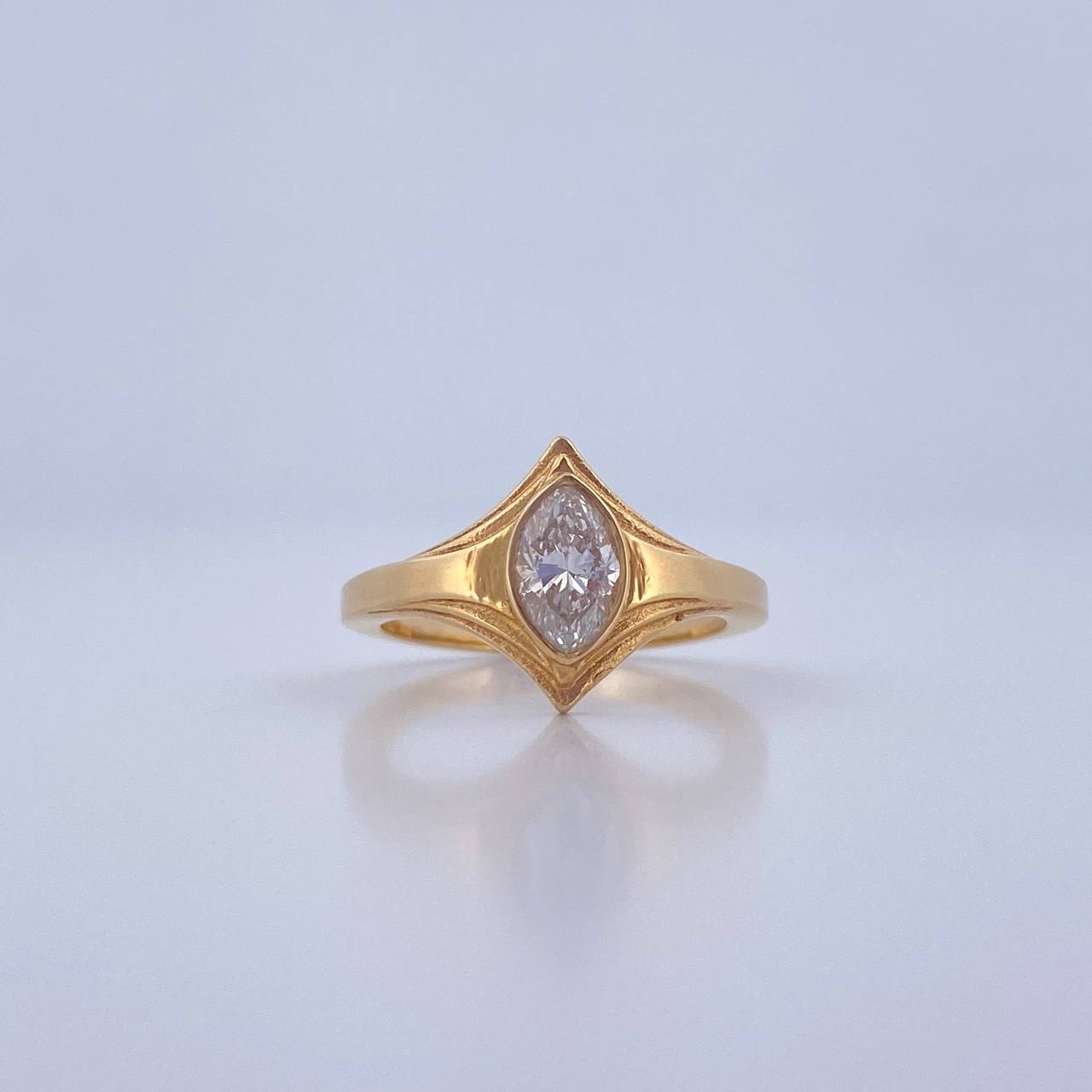 Anillo Solitario Ovalado 5gr / T6 / Diamante 60pts Oro Amarillo (Joya) $