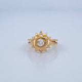 Anillo Solitario Girasol 4.6gr / T5 1/4 / Diamante 27pts Oro Amarillo (Joya) $
