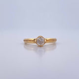 Anillo Solitario Halo 3.5gr / T5 1/4 / Diamante 35pts Oro Amarillo (Joya) $