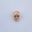 Herraje Calavera 2.7gr / 1cm / Esmeralda 6pts Oro Rosa 18K (Joya) $