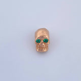Herraje Calavera 2.7gr / 1cm / Esmeralda 6pts Oro Rosa 18K (Joya) $