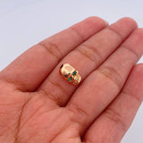 Herraje Calavera 2.7gr / 1cm / Esmeralda 6pts Oro Rosa 18K (Joya) $