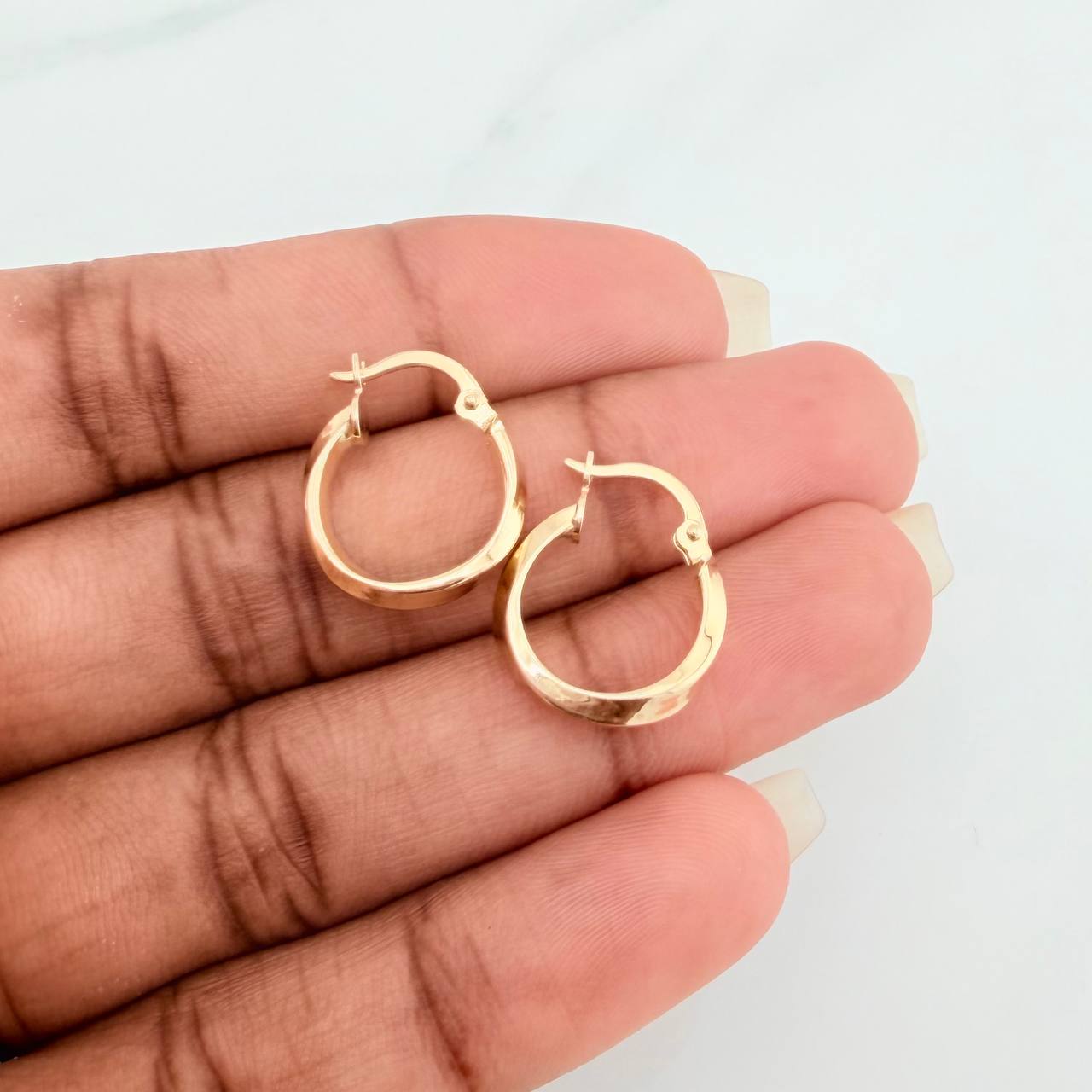 Hoop Earrings Vick 1.4gr / 3/4 in / Yellow Gold 18K &