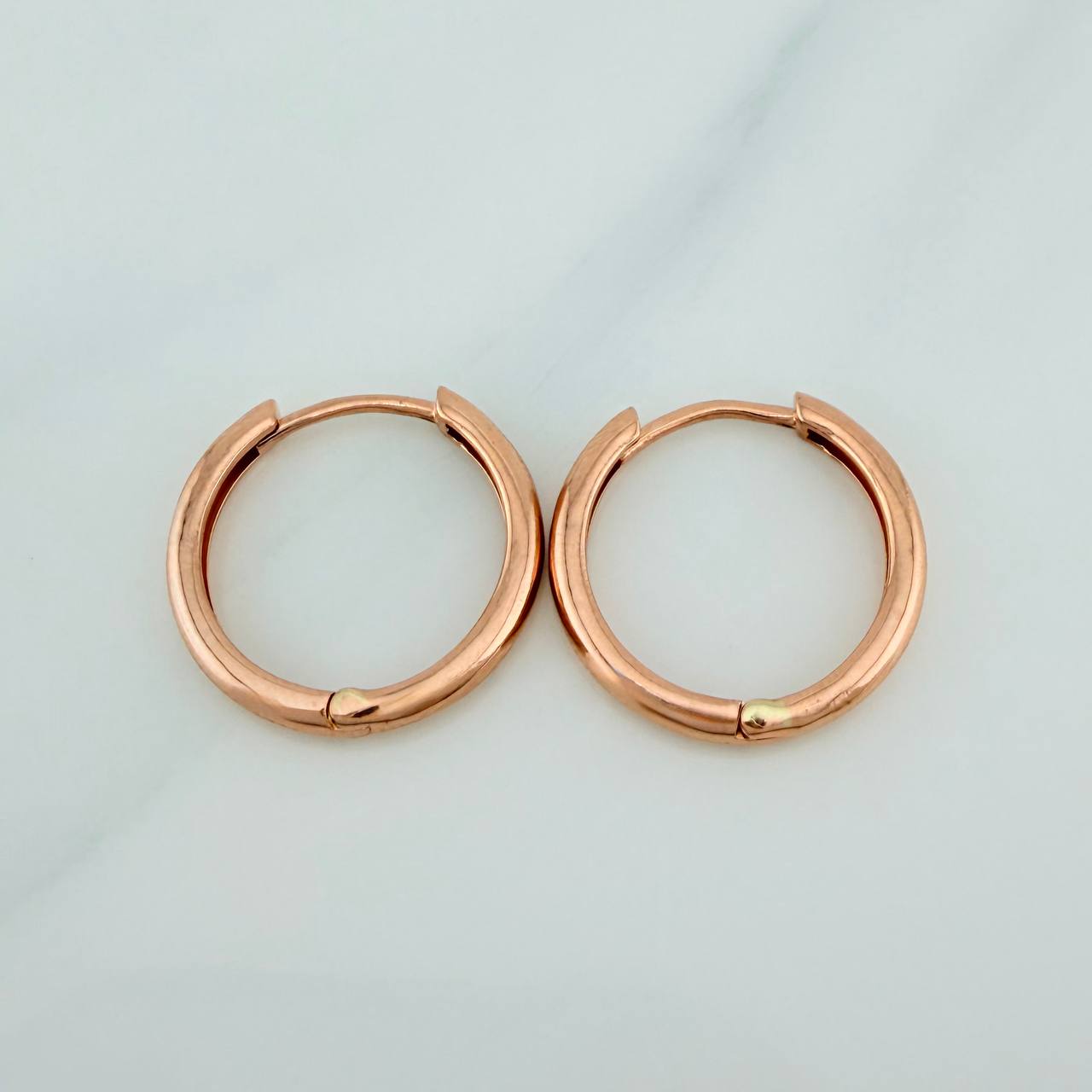 Candongas Aro Liso 3gr / 3/4 in / Oro Rosa 18K &
