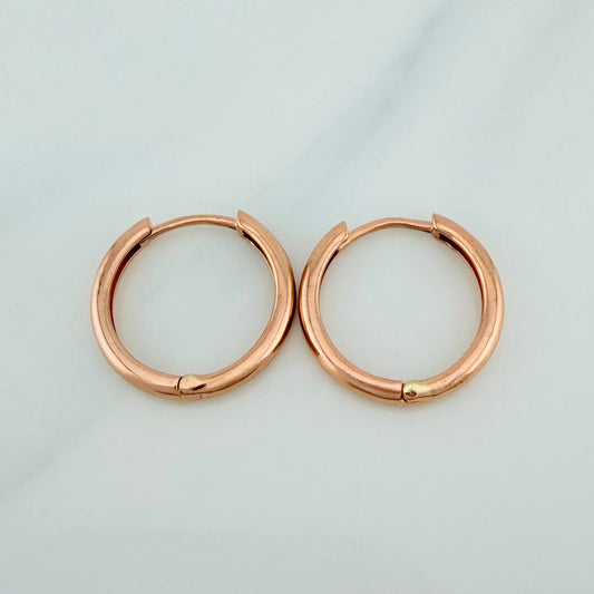 Hoop Earrings Smooth Hoop 2.95gr / 3/4 in / Rose Gold 18K %