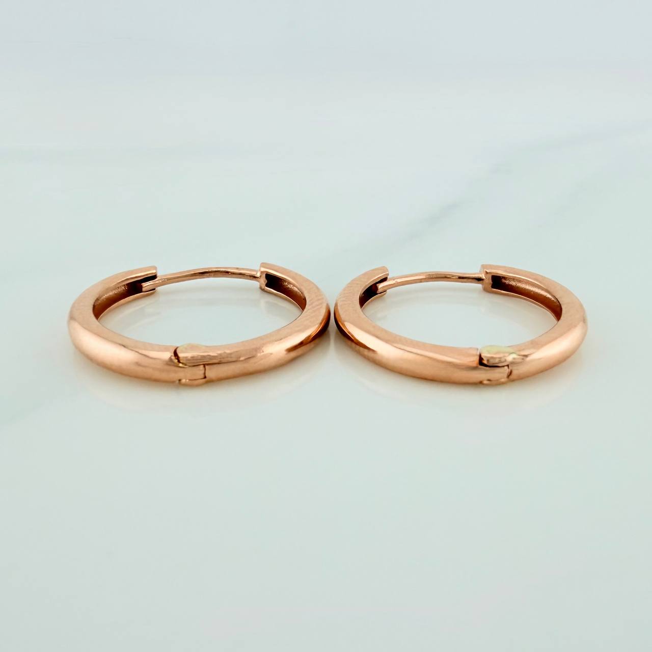 Candongas Aro Liso 3gr / 3/4 in / Oro Rosa 18K &