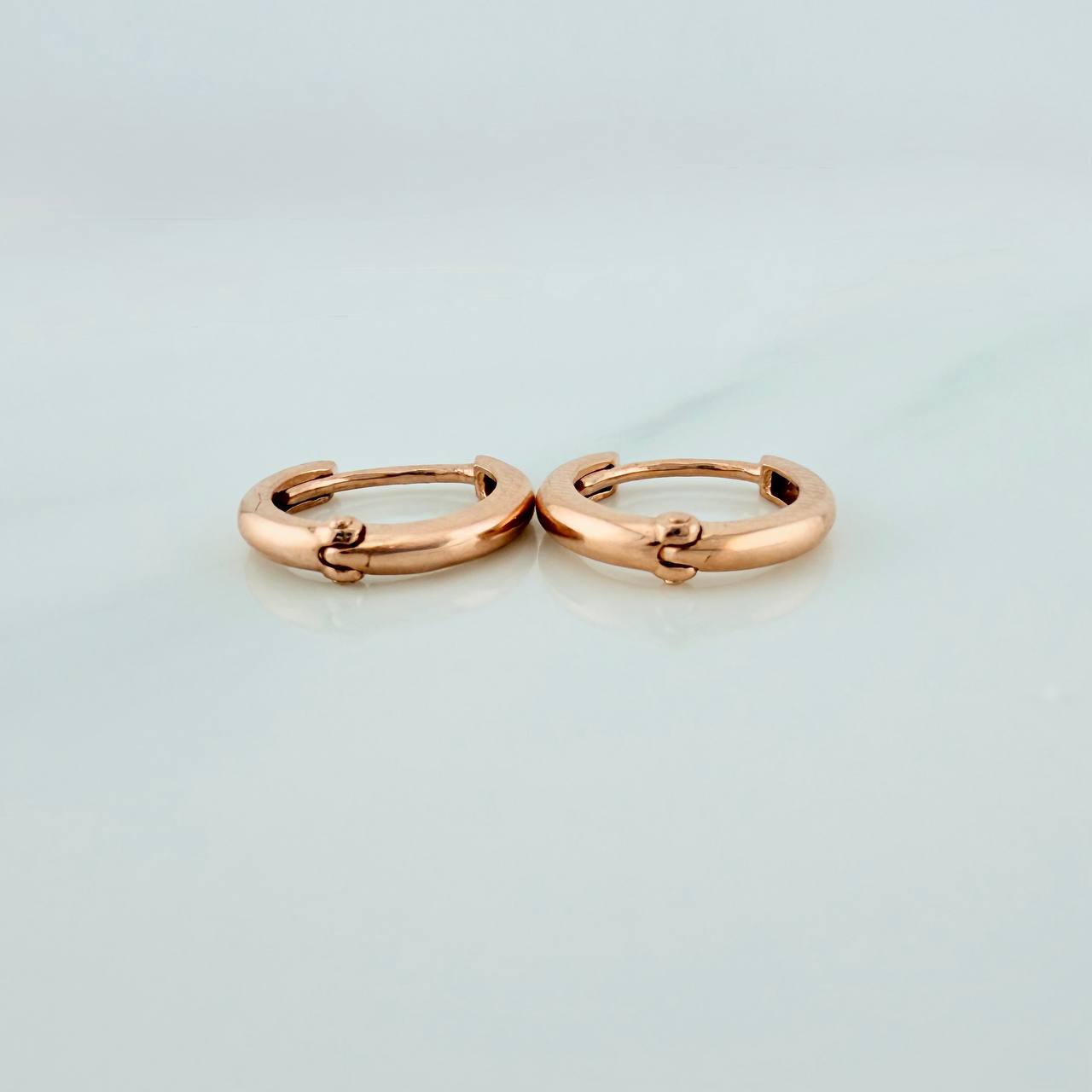Candongas Aro Liso 1.6gr / 1/2 in / Oro Rosa 18K &
