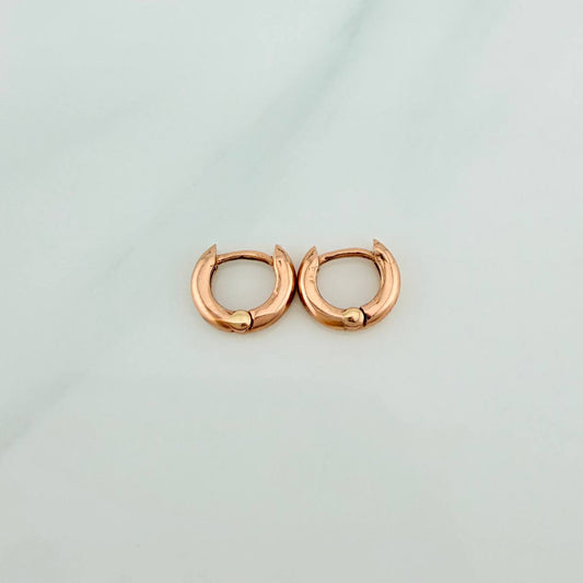 Hoop Earrings Smooth Hoop 1.5gr / 1/4 in / 18K Rose Gold %