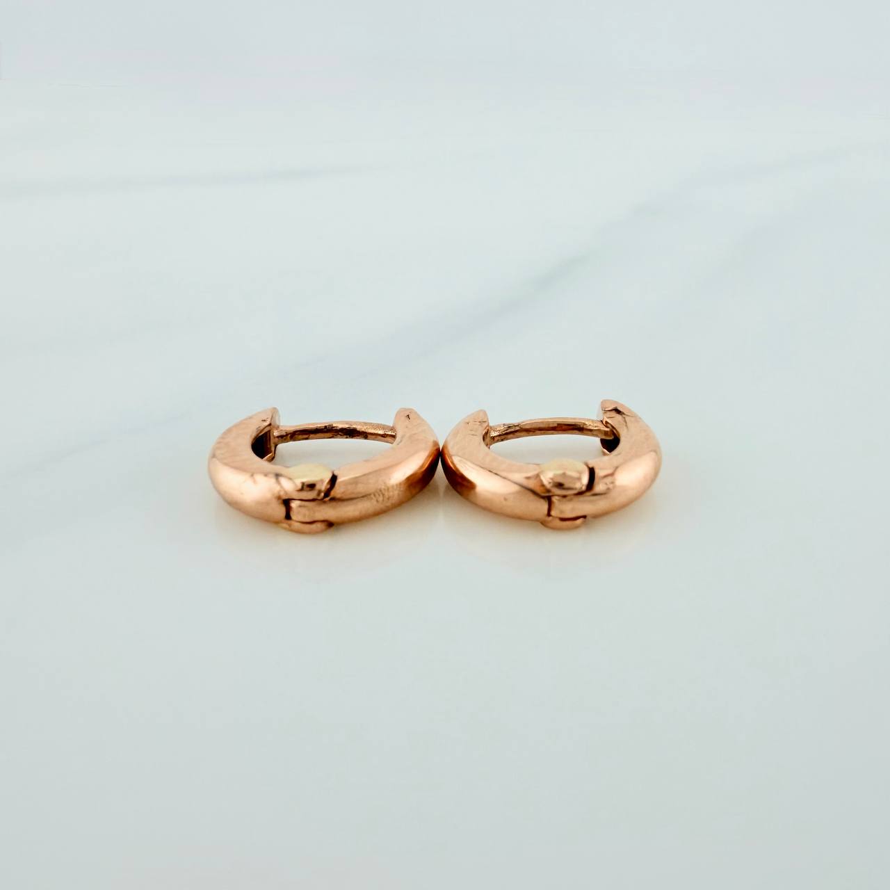 Candongas Aro Liso 1.35gr / 1/4 in / Oro Rosa 18K %