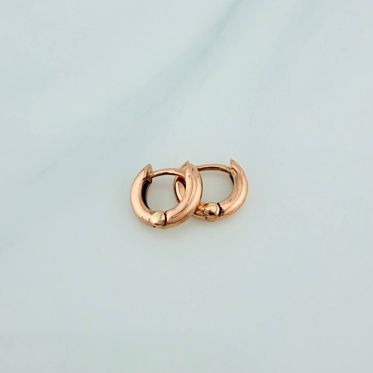 Candongas Aro Liso 1.5gr / 1/4 in / Oro Rosa 18K %