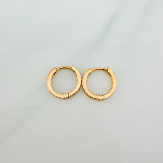 Hoop Earrings Channel 1.8gr / 1/2 in / 18K Yellow Gold %