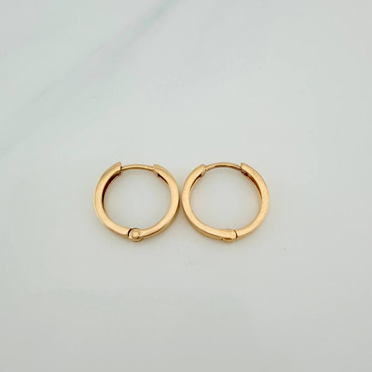 Hoop Earrings Channel 1.45gr / 1/2 in / 18K Yellow Gold %
