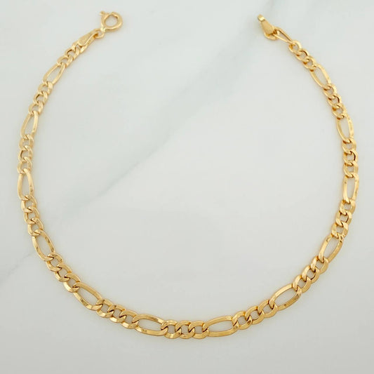 Pulso Figaro 2.5gr / 8 1/4 in / 4mm Oro Amarillo +1 18K %