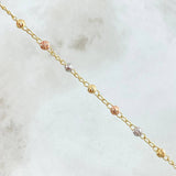 Bracelet Military Wheat 2.2gr / 7.3in / 3mm Diamond Cut Three 18K Gold *