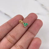 Pendant Clover 3 Leaves 0.6gr / 1.2cm / Emerald 30 Pts 18K Yellow Gold (Jewel) &