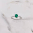 Ring Solitaire Churumbela 2.35gr / Size 6 1/2 / Emerald 49 Pts Diamond 30 Pts 18K White Gold (Jewel) &