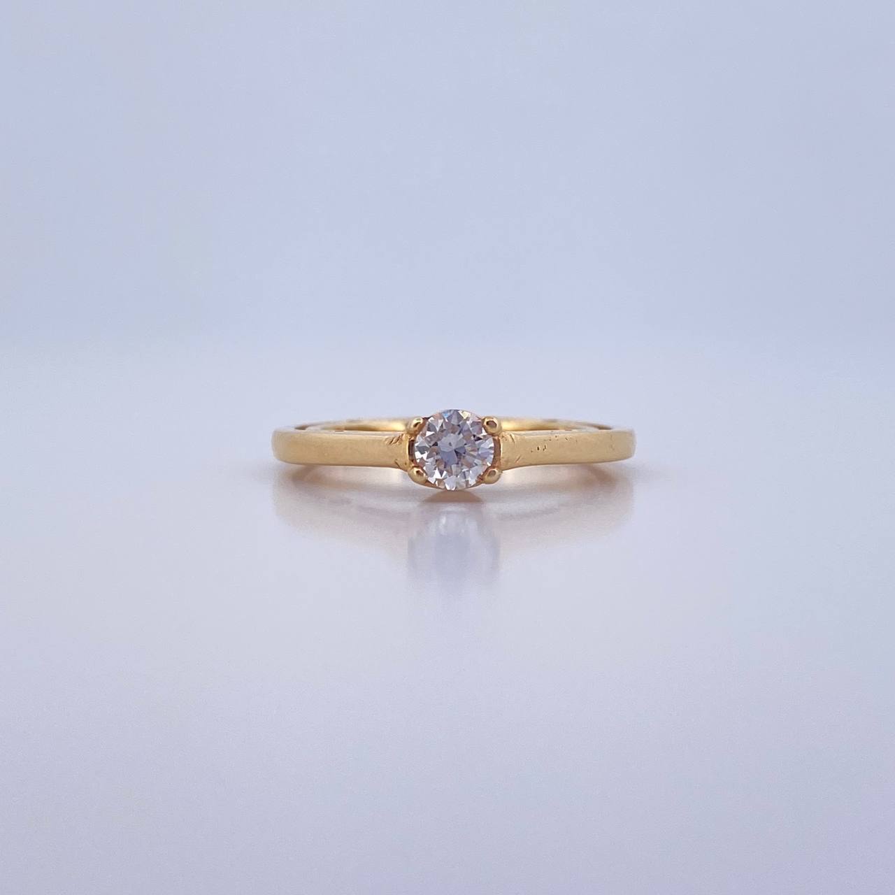 Beta Ring 3.76gr / T4 3/4 / Diamond 28pts Yellow Gold (Jewel) $