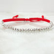 Red Beads Diamond Cut Bracelet 1.8gr / 18K White Gold ©
