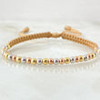 Brown Polished Beads Bracelet 1.5gr / Three 18K Golds ©