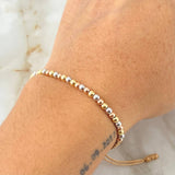 Brown Polished Beads Bracelet 1.5gr / Three 18K Golds ©
