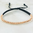 Black Beads Diamond Cut Bracelet 1.8gr / 18K Rose Gold ©